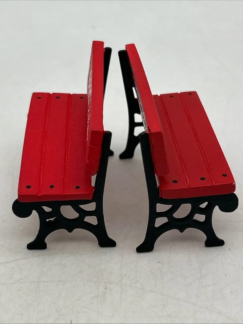 1993 Coca-Cola Town Square Accessories Vintage Park Bench 1-1/2x2” Snow Scene